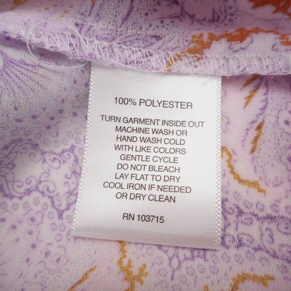 Valerie Stevens Women's Plus Size 1X Colorful Blouse Roll-Tab Sleeve Floral - Picture 8 of 9